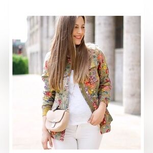H&M Multicolor Floral Bomber Jacket